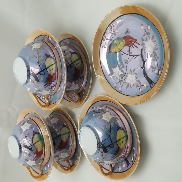 Japanese Lusterware Cup & Saucers - Picture 11 of 16